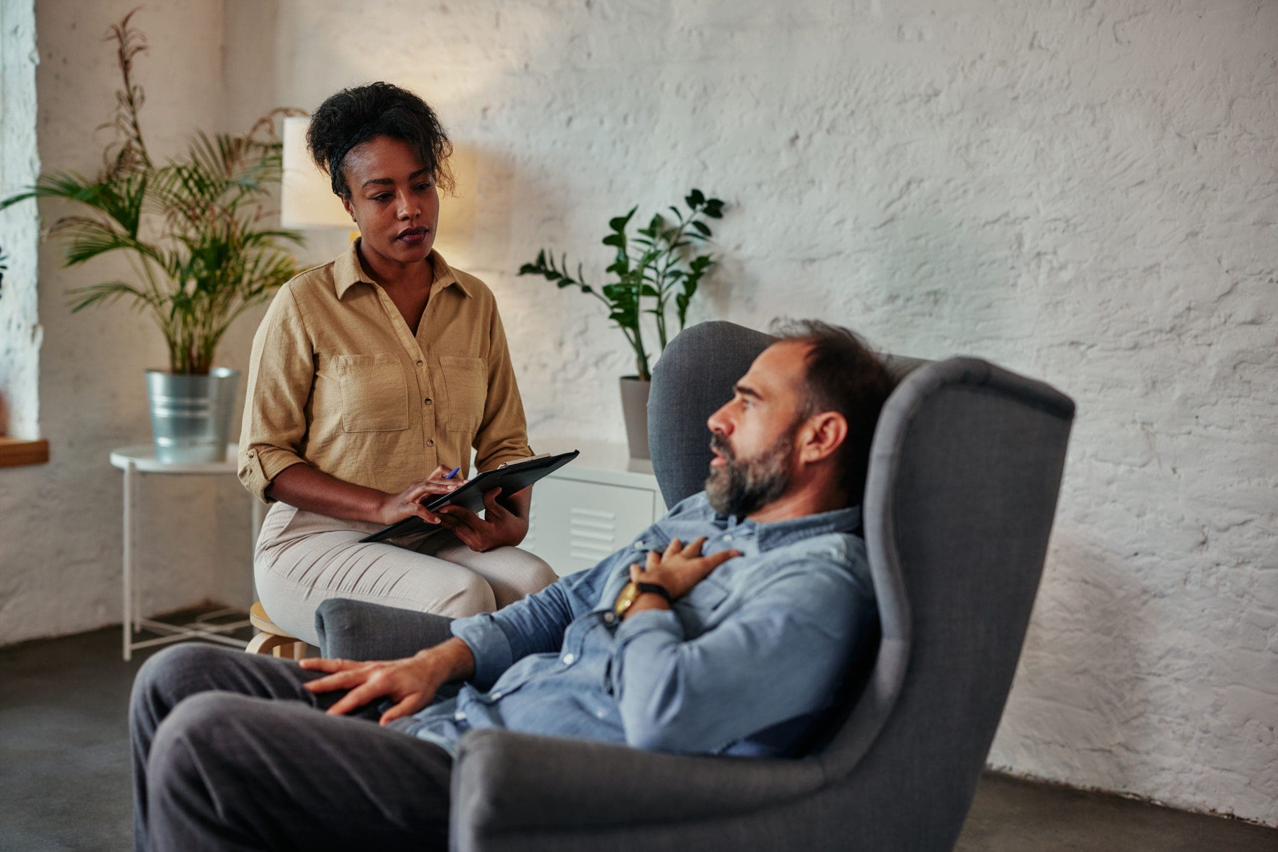 Therapist and client in session